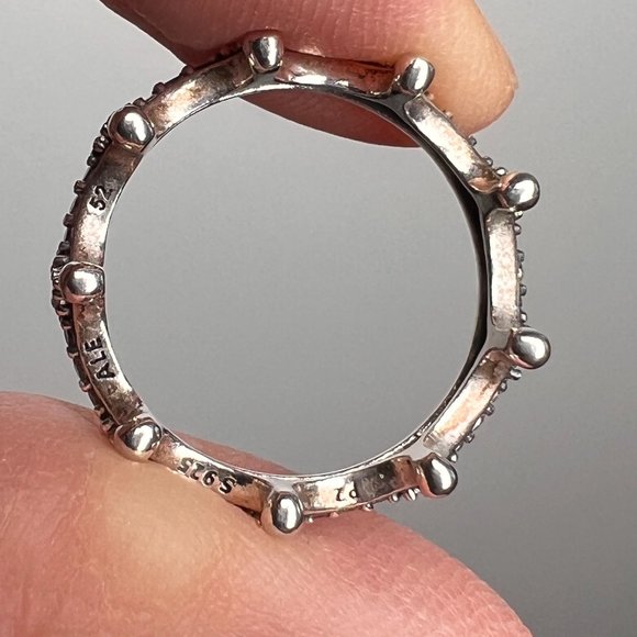 PANDORA sterling silver crown ring size 5 - Picture 8 of 9